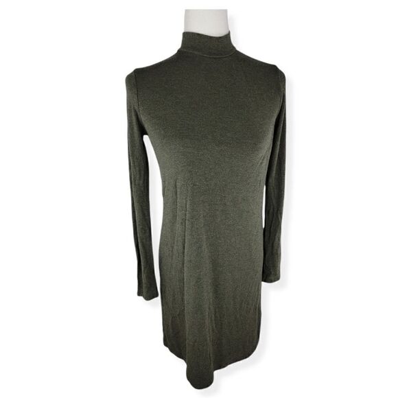 Adrienne Vittadini Green olive mock Neck long sleeve dress xs - Picture 1 of 3